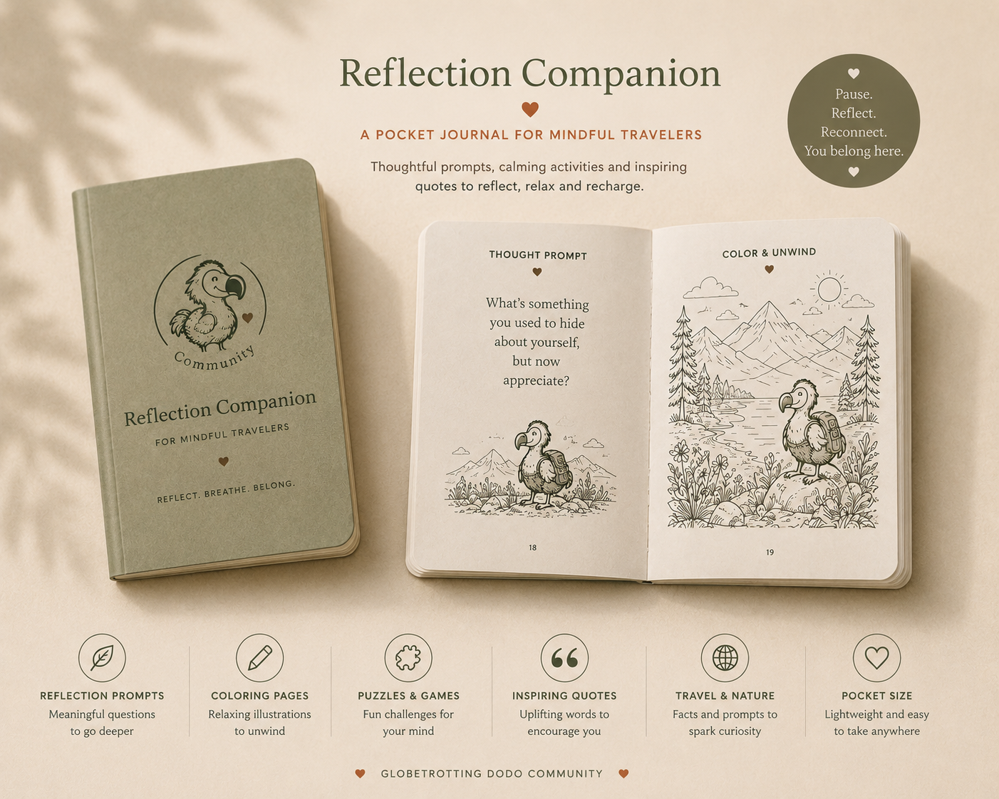 The Reflection Companion journal, a guided notebook for reflection and creativity